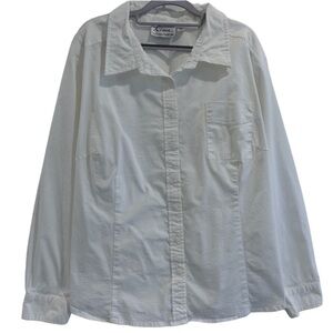 Linea Louis Dell’Olio Sz 3X White Button Front Shirt w/ Pocket Button Up